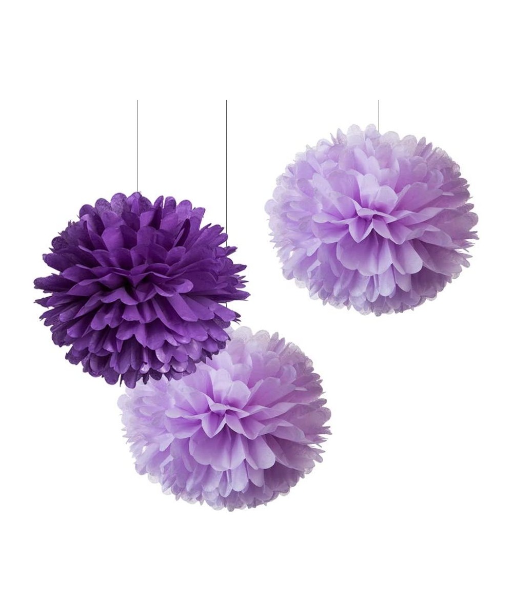 12" Purple Lilac Tissue Pom Poms Kit DIY Hanging Paper Flowers for Party Decoration- Pack of 12 - 12 Pcs Purple Kit - CI18RK6...
