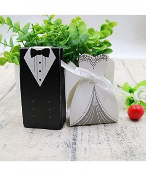 100PCS Wedding Candy Box- Wedding Favor Boxes Candy Favor Boxes with Ribbon Perfect for for Wedding Party Birthday Bridal Bab...