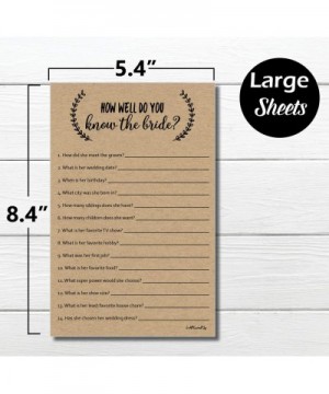 How Well Do You Know The Bride - Kraft (50-Sheets) Rustic Bridal Wedding Shower or Bachelorette Party Game- Who Knows The Bri...