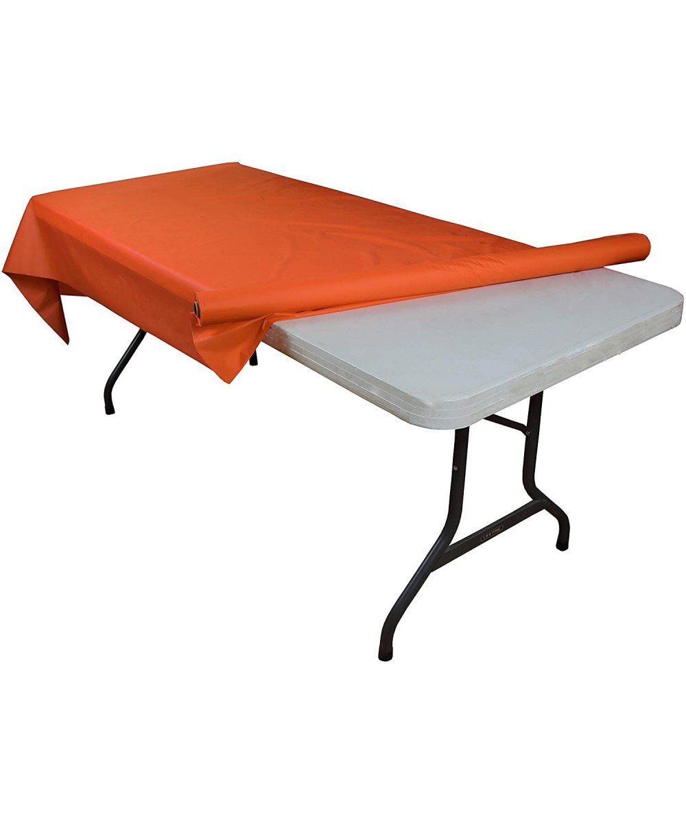 Premium Quality Plastic Table Cover Banquet Rolls 40" X 300' (Orange) - Orange - CP11QH8KW2R $18.77 Tablecovers