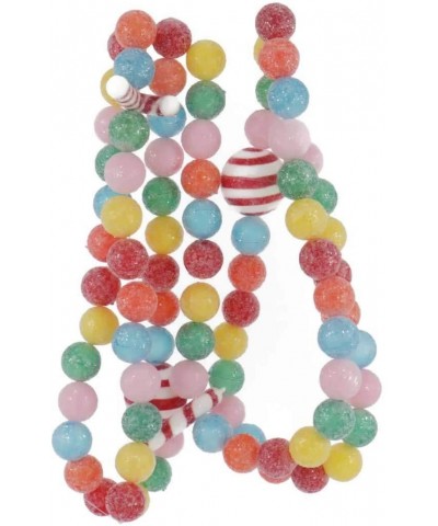 PINK- BLUE- ORANGE- RED- YELLOW AND GREEN BALL AND CANDY CANE GARLAND - CM183MG4458 $16.55 Garlands