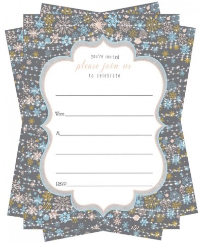 Winter Wonderland Invitations (25 Pack) Baby Shower - Bridal - Birthday - Holiday Soiree - Christmas Party Supplies - Fill in...