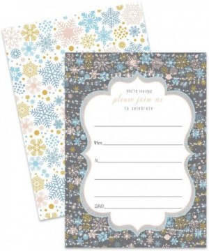 Winter Wonderland Invitations (25 Pack) Baby Shower - Bridal - Birthday - Holiday Soiree - Christmas Party Supplies - Fill in...