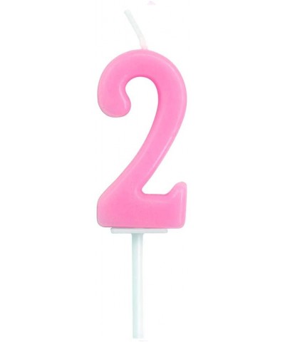 Pink Birthday Candle for Smash Cake Cupcakes- Number 2 - Number 2 - CS194L7M2MX $6.50 Cake Decorating Supplies