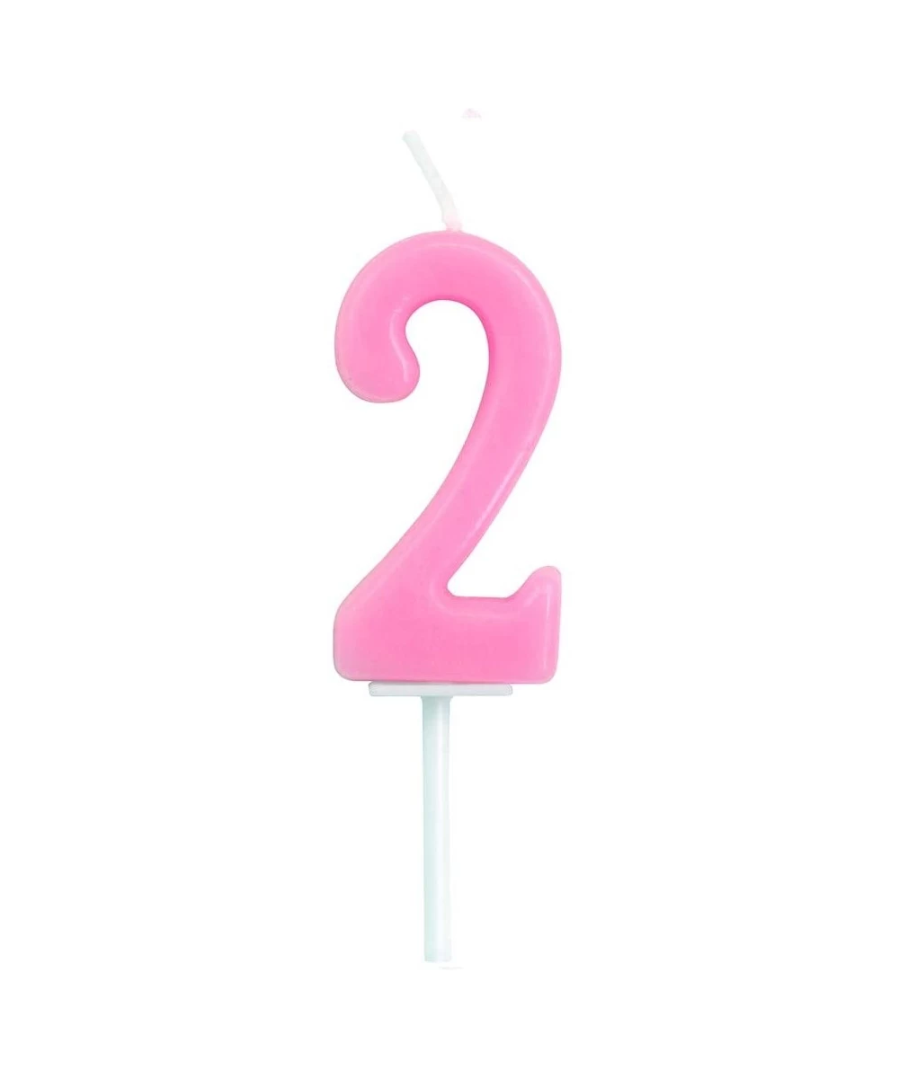 Pink Birthday Candle for Smash Cake Cupcakes- Number 2 - Number 2 - CS194L7M2MX $6.50 Cake Decorating Supplies