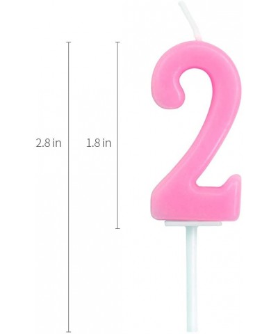 Pink Birthday Candle for Smash Cake Cupcakes- Number 2 - Number 2 - CS194L7M2MX $6.50 Cake Decorating Supplies