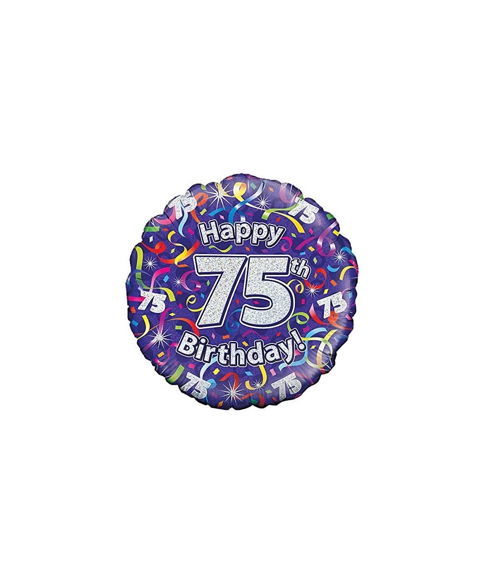 Oaktree 18 Inch Foil Balloon - 75th Birthday Streamers Holographic - C711G9F55W5 $4.90 Balloons