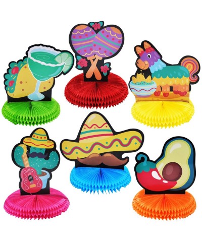 6 Cinco De Mayo Fiesta Honeycomb Table Centerpiece 8.5" for Fun Fiesta Taco Party Supplies- Luau Event Photo Props- Mexican T...