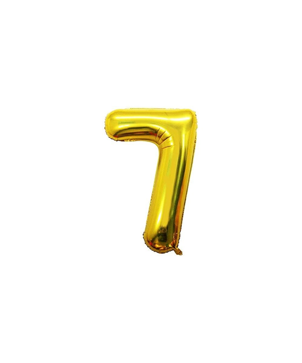 2 Pcs 40 Inch Number 7 Gold Foil Balloons- Birthday Party Decorations Supplies Helium Foil Mylar Digital Balloons.(2Pcs- Numb...