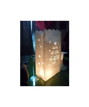 Christmas Tree Luminary Bag Candle Bag Light Holder for Home Outdoor Christmas Wedding Reception Holiday Party and Event Occa...