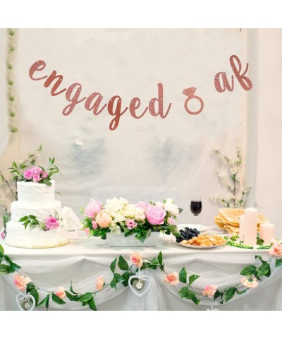 Rose Gold Engaged AF Banner Hanging Garland -Perfect Decoration for Bridal Shower- Engagement- Bachelorette- Wedding Party - ...