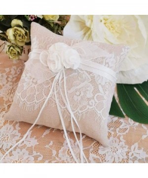 Lace Wedding Ring Pillow- Flower Ring Bearer Pillow-8.26 Inch for Wedding Ceremony - C018Q0W5GEG $7.10 Ceremony Supplies