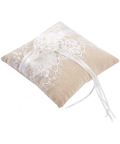 Lace Wedding Ring Pillow- Flower Ring Bearer Pillow-8.26 Inch for Wedding Ceremony - C018Q0W5GEG $7.10 Ceremony Supplies