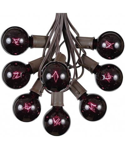 G50 Patio String Lights with 25 Dark Purple Globe Bulbs - Outdoor String Lights - Market Bistro Café Hanging String Lights - ...
