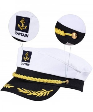 Captain Hat Sailors Cap Nautical Hat Yacht Hat Adjustable Sea Cap Costume Navy Marine Admiral Hat for Halloween Costume Acces...