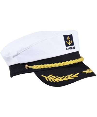 Captain Hat Sailors Cap Nautical Hat Yacht Hat Adjustable Sea Cap Costume Navy Marine Admiral Hat for Halloween Costume Acces...