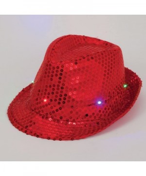 Red Flashing Sequin Hat - Light Up LED Party Hat - CO12MZNX5G9 $6.64 Hats