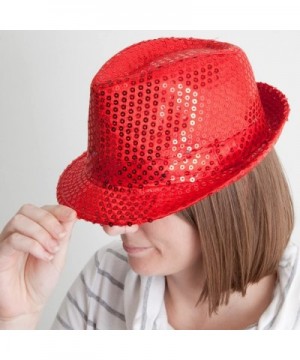 Red Flashing Sequin Hat - Light Up LED Party Hat - CO12MZNX5G9 $6.64 Hats