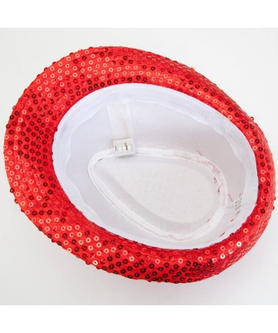 Red Flashing Sequin Hat - Light Up LED Party Hat - CO12MZNX5G9 $6.64 Hats