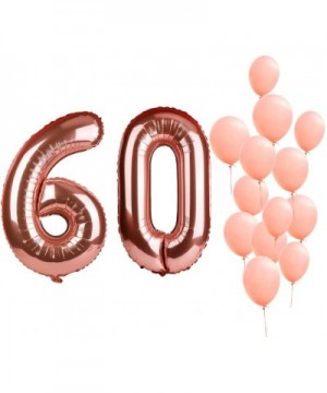 40" Rose Gold Foil Mylar Number Balloons Birthday Party Wedding Decoration Helium Digit Balloons-Number 60 - Rose Gold 60 - C...