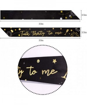 Talk Thirty to me" Sash - 30th Birthday Sash Black And Gold for Women Birthday Party Gifts Favors- Supplies and Decorations -...