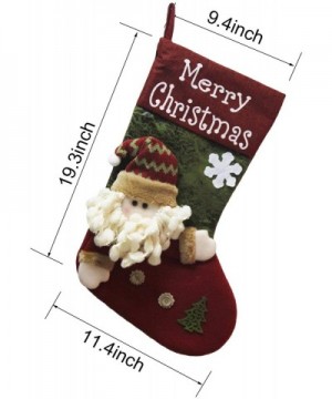 2 Pcs Set Christmas Stockings for Kids 19" Cute Plush 3D Classic Large Toys Stockings Christmas Party Decorations - Santa & S...
