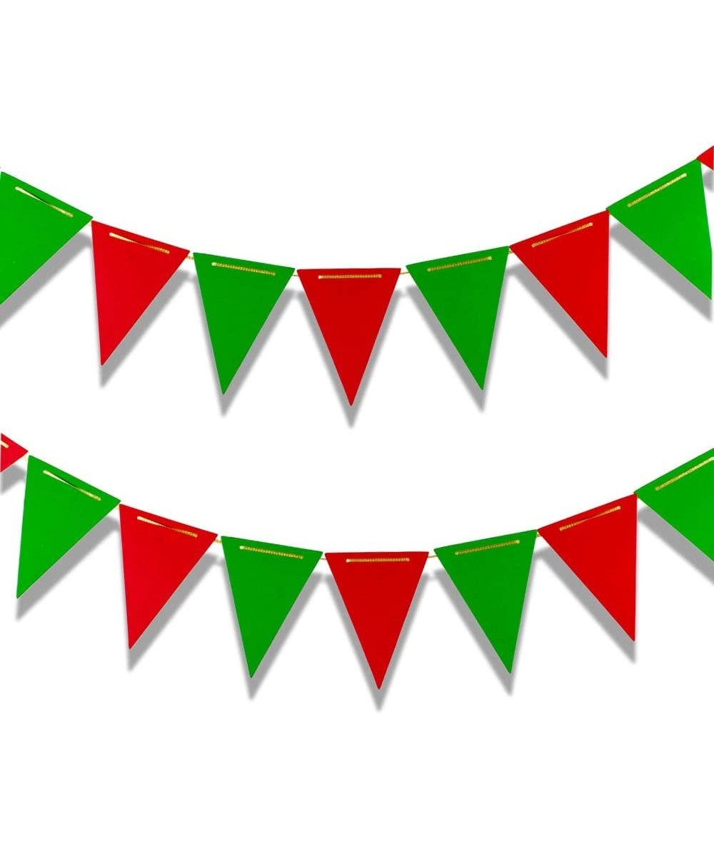20 Feet Red and Green Triangle Flag Banner for Christmas Party Decorations - 30pcs Flags - Red and Green - C819EYNSK67 $9.75 ...