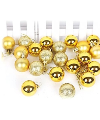 40mm Colorful Christmas Tree Ball Bauble Hanging Xmas Plastic Hanging Baubles Christmas Tree Ornaments 24Pack (Gold) - Gold -...
