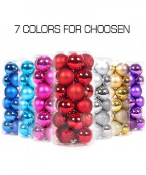 40mm Colorful Christmas Tree Ball Bauble Hanging Xmas Plastic Hanging Baubles Christmas Tree Ornaments 24Pack (Gold) - Gold -...