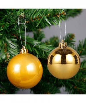 40mm Colorful Christmas Tree Ball Bauble Hanging Xmas Plastic Hanging Baubles Christmas Tree Ornaments 24Pack (Gold) - Gold -...