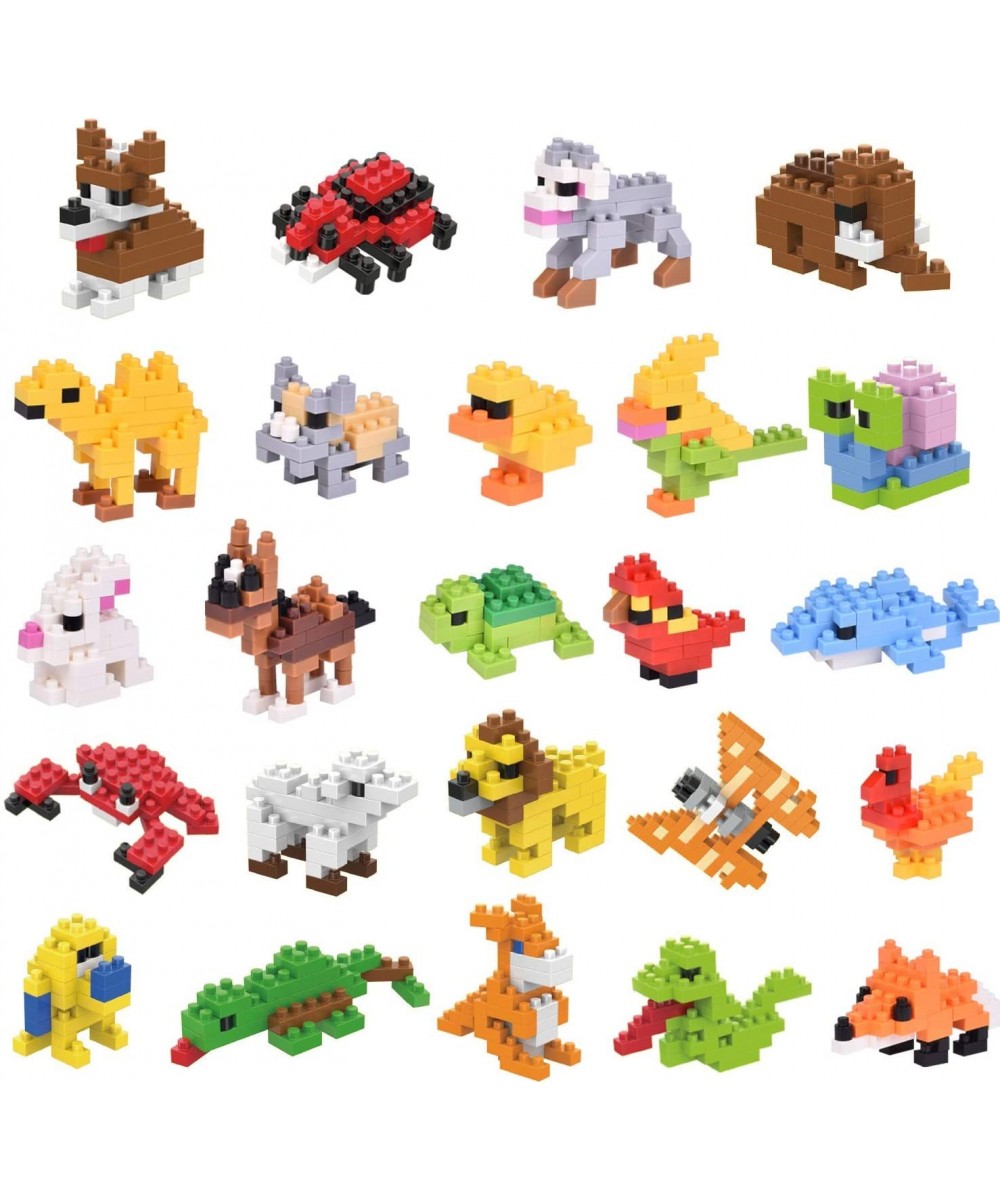 24 Pcs Easter Eggs with Toys Inside for Easter Basket Stuffers- Mini Animal Building Blocks for Kids Easter Gifts- Easter Egg...