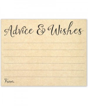 Advice and Wishes Cards - Rustic Kraft Brown Guestbook Alternative Card - Size 4.25x5.5 - Pack of 50 - CA18TRNR8RZ $10.74 Gue...