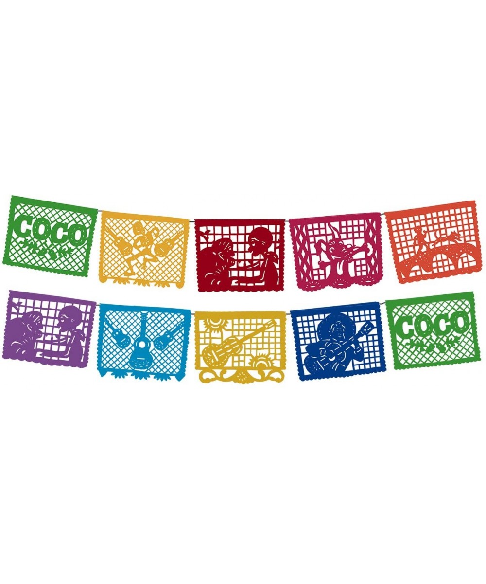 Coco Movie Large Plastic Papel Picado Banner 10 Multicolored Panels 2 Pack - C818HURRKTE $10.27 Banners & Garlands