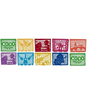 Coco Movie Large Plastic Papel Picado Banner 10 Multicolored Panels 2 Pack - C818HURRKTE $10.27 Banners & Garlands