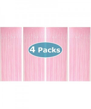 4PK 3.3 x 8.2 FT (1x2.5M) Metalic Tinsel Party Photo Backdrop Curtains Door Fringe Décor-Macaron Pink-BD52559 - Macaron Pink ...