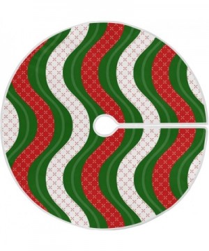 Merry Christmas Christmas Tree Skirt Red Green Stripe Xmas Tree Skirt Tree Stand Mat Cover for Holiday Party Decor 35.4in 202...