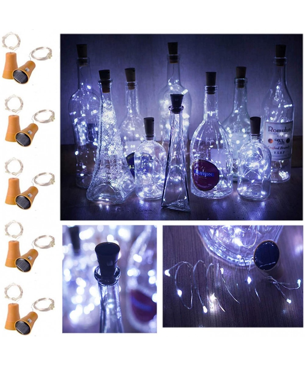10 Pack Solar Powered Wine Bottle Lights- 10 LED Waterproof Copper Cork Shaped Lights for Wedding/Christmas/Outdoor/Holiday/G...