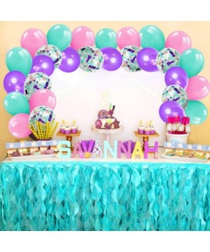 Mermaid Balloons 40pcs-Light Purple Pink Blue Latex Balloons with Confetti Balloon for Mermaid Party Decorations Birthday Par...