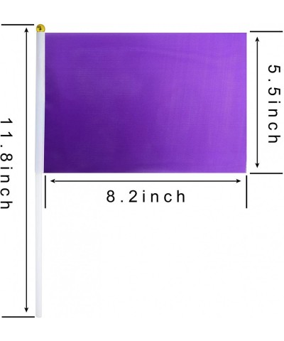 25 Pack Solid Purple Flag Small Mini Plain Purple DIY Flags On Stick-Party Decorations for Parades-Grand Opening-Kids Birthda...