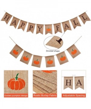 Happy Fall Burlap Banner Autumn Pumpkin Bunting Banner Thanksgiving Fall Decorations for Home Outdoor Party Decor Favors - C6...