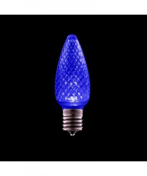 Faceted C9 Christmas Lights - Blue LED Light Bulbs Holiday Decoration - Warm Christmas Decor for Indoor & Outdoor Use - 3 SMD...