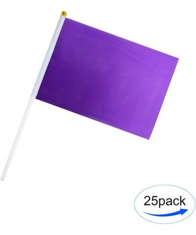 25 Pack Solid Purple Flag Small Mini Plain Purple DIY Flags On Stick-Party Decorations for Parades-Grand Opening-Kids Birthda...