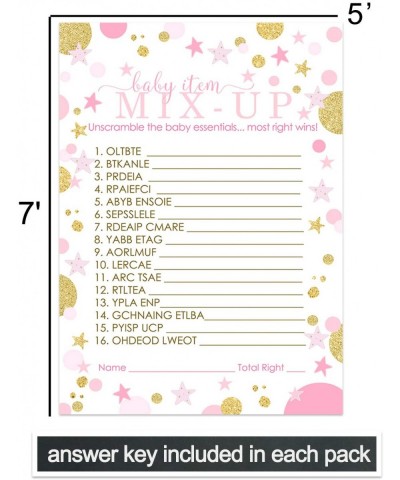 Pink and Gold Baby Shower Game Word Scramble Pack (25 Cards) Unscramble Activity - Girls Sprinkle - Princess - Twinkle Little...
