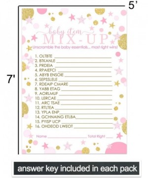 Pink and Gold Baby Shower Game Word Scramble Pack (25 Cards) Unscramble Activity - Girls Sprinkle - Princess - Twinkle Little...