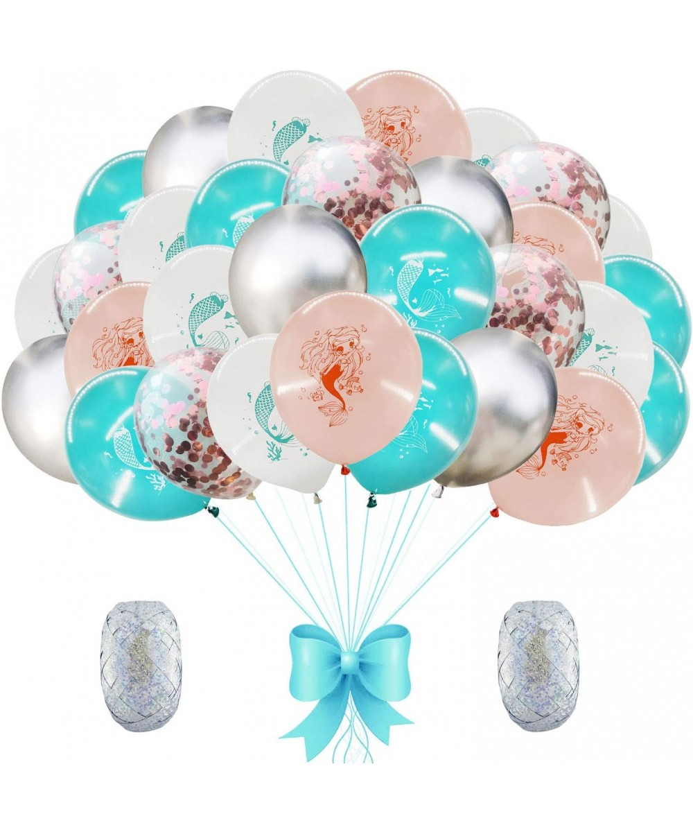 37pcs Mermaid Latex Confetti Balloons Metal Balloon for Wedding Birthday Party Decorations Baby Shower Supplies - Mer37p - C4...