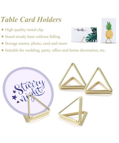 Place Card Holders- 24 Pack Triangle Shape Table Card Holders Wedding Table Number Holders Photo Holder Pictures Stand Clips ...