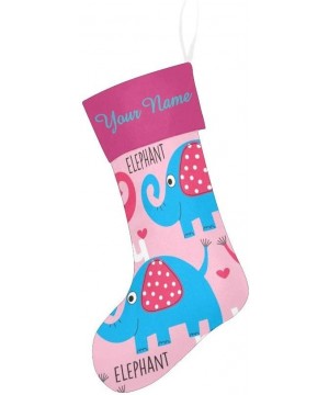 Christmas Stocking Custom Personalized Name Text Funny Elephant Pink for Family Xmas Party Decoration Gift 17.52 x 7.87 Inch ...