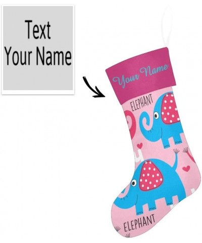 Christmas Stocking Custom Personalized Name Text Funny Elephant Pink for Family Xmas Party Decoration Gift 17.52 x 7.87 Inch ...