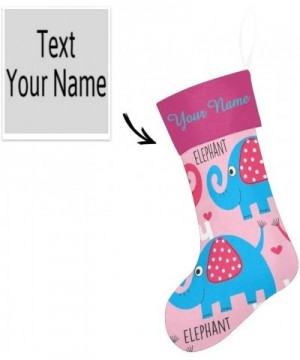 Christmas Stocking Custom Personalized Name Text Funny Elephant Pink for Family Xmas Party Decoration Gift 17.52 x 7.87 Inch ...