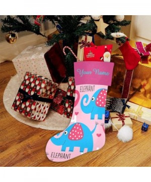 Christmas Stocking Custom Personalized Name Text Funny Elephant Pink for Family Xmas Party Decoration Gift 17.52 x 7.87 Inch ...